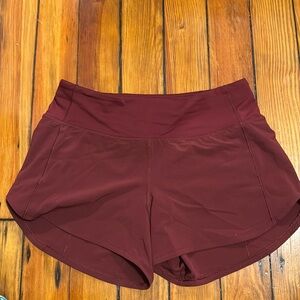 Lululemon high rise Speed Up Shorts 4” Merlot